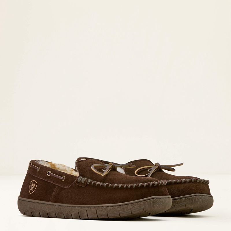 Brown Ariat Moccasin Slipper | 81ELBOTHR