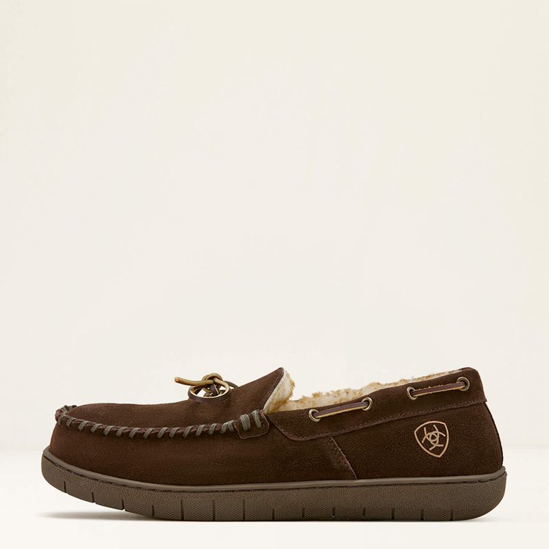 Brown Ariat Moccasin Slipper | 81ELBOTHR