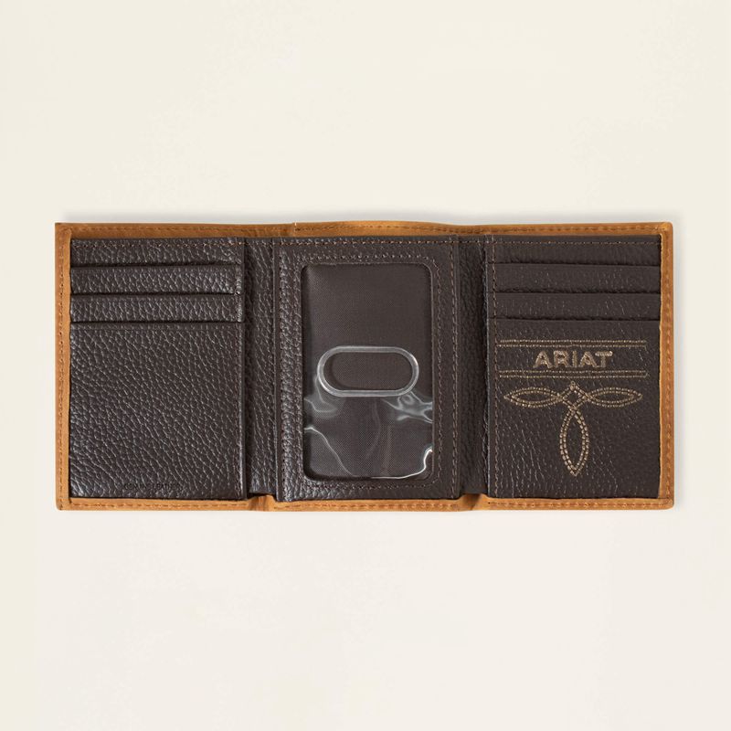 Brown Ariat Southwest Diamond Trifold Wallet | 75GXOZKHL