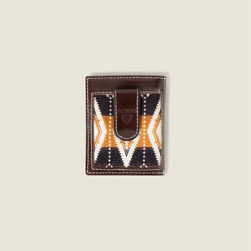 Brown Ariat Southwest Fabric Money Clip | 09OLFJUXE