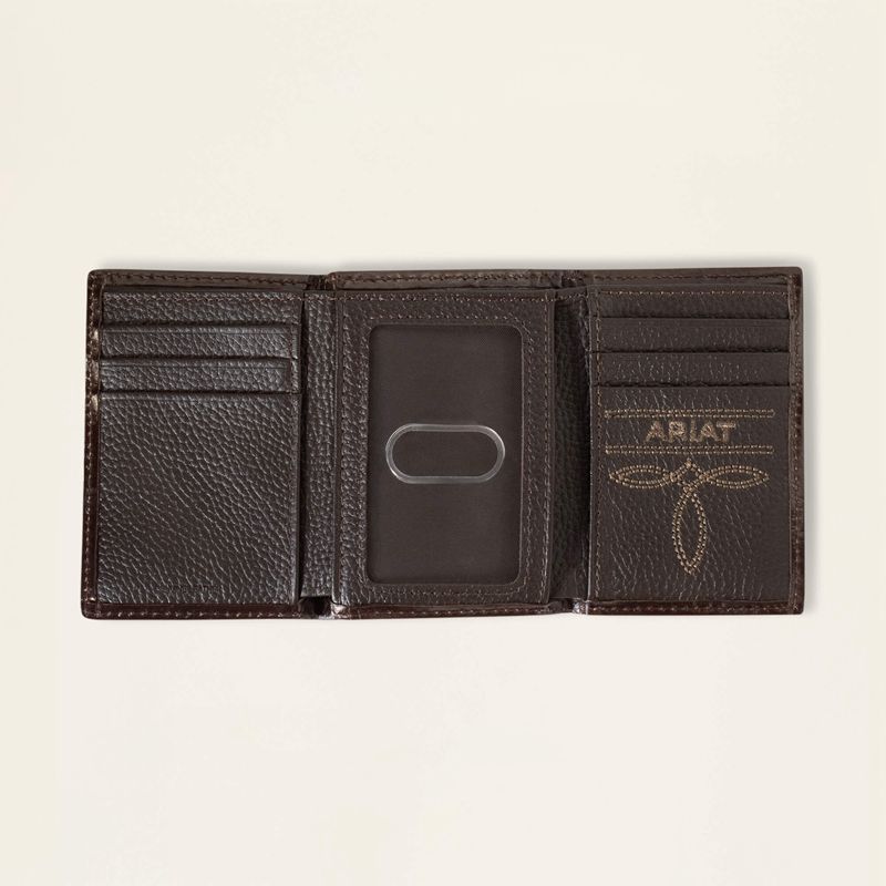 Brown Ariat Southwest Fabric Trifold Wallet | 82XVPSCDH