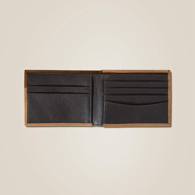 Brown Ariat Tooled Leather Bifold Wallet | 45TJUHDQS