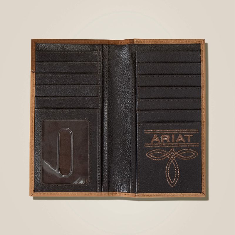 Brown Ariat Tooled Leather Rodeo Wallet | 59IQPLVXK