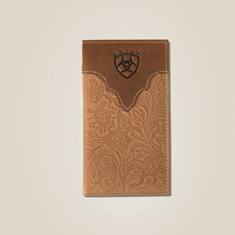 Brown Ariat Tooled Leather Rodeo Wallet | 59IQPLVXK