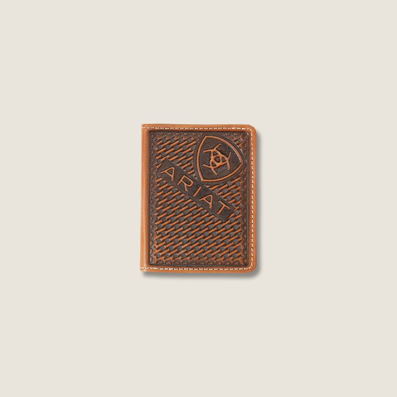 Brown Ariat Weaved Bifold Wallet | 49CJTSHMK