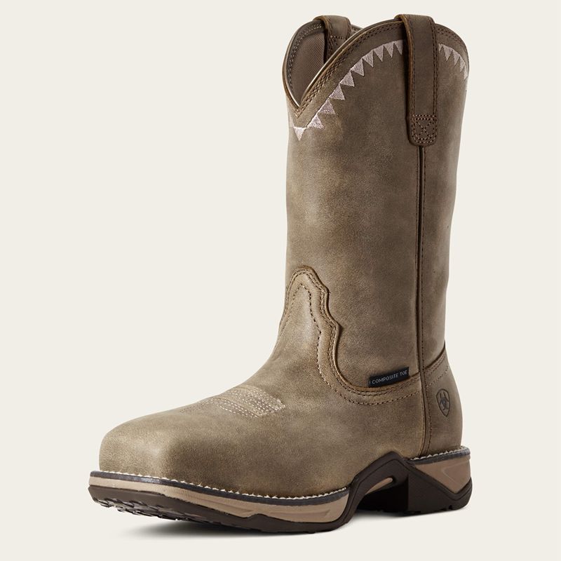 Brown Bomber Ariat Anthem Deco Composite Toe Work Boot | 87UZAGFNS