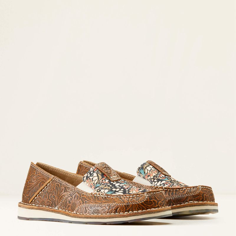 Brown Floral Emboss/Mariposa Ariat Cruiser | 56QWXTFBH