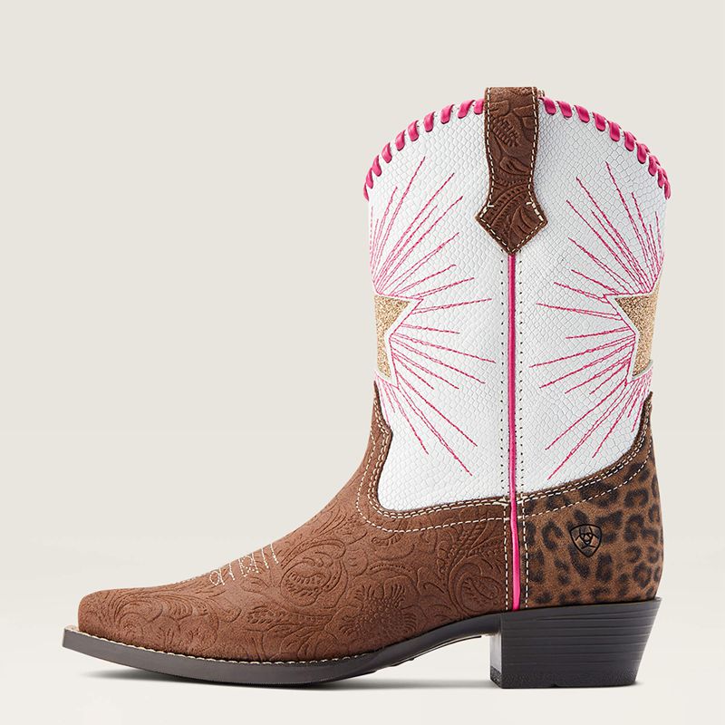 Brown Floral Emboss/Pearl Snake Ariat Bk Heritage Star Western Boot | 67BNDICAS