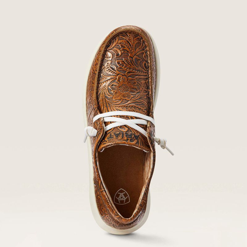 Brown Floral Emboss Ariat Hilo | 94CVUISGQ