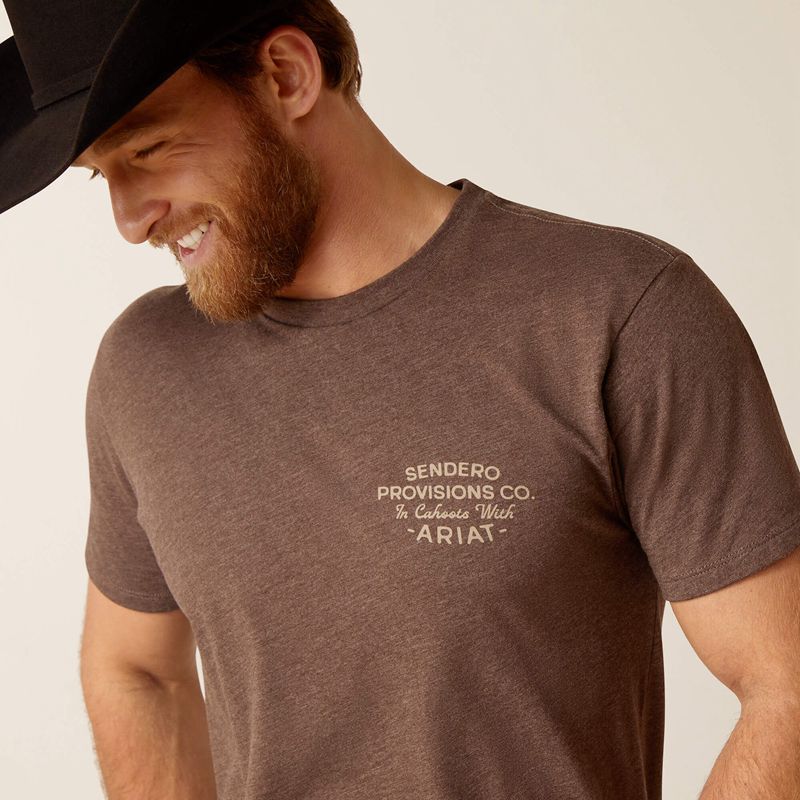 Brown Heather Ariat Sendero Mucho Western T-Shirt | 29QOVGTNF