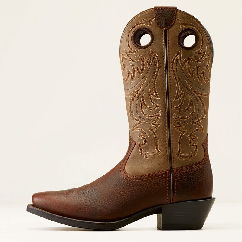 Brown Oiled Rowdy/Brown Bomber Ariat Sport Square Toe Cowboy Boot | 31UDVASPI