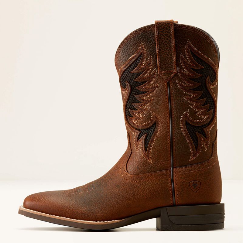 Brown Oiled Rowdy Ariat Cowpuncher Venttek Cowboy Boot | 07OTXSMEP