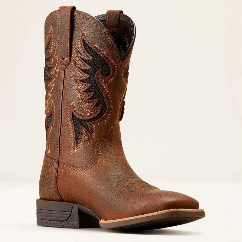 Brown Oiled Rowdy Ariat Cowpuncher Venttek Cowboy Boot | 07OTXSMEP