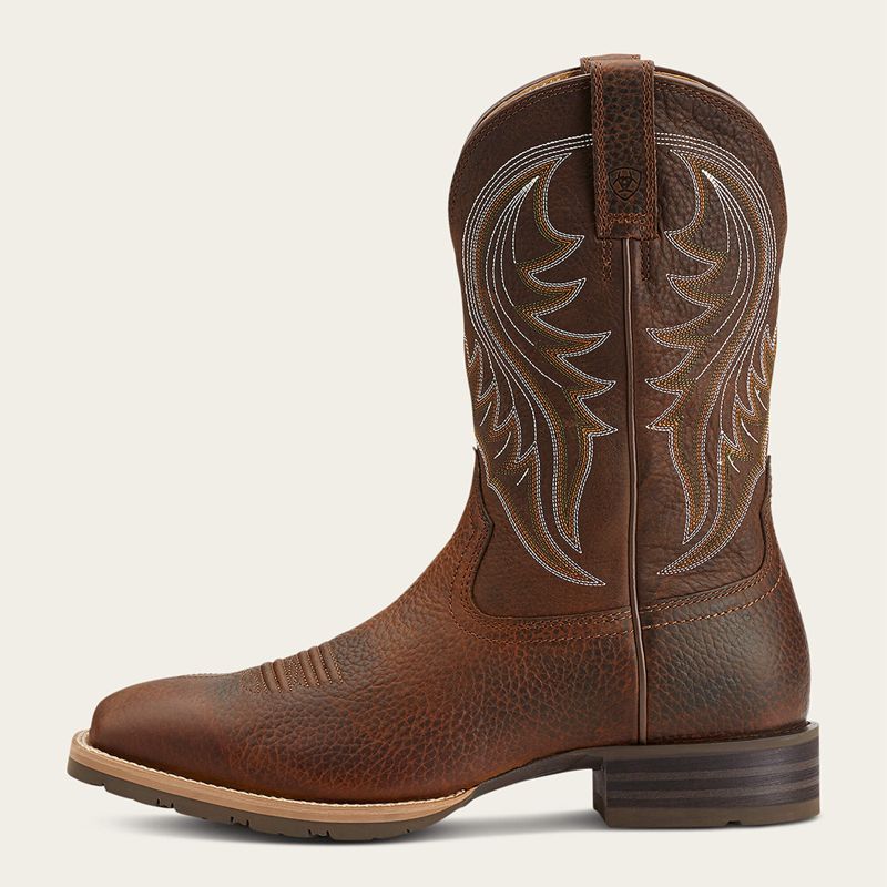 Brown Oiled Rowdy Ariat Hybrid Rancher Western Boot | 16GEBOUJZ