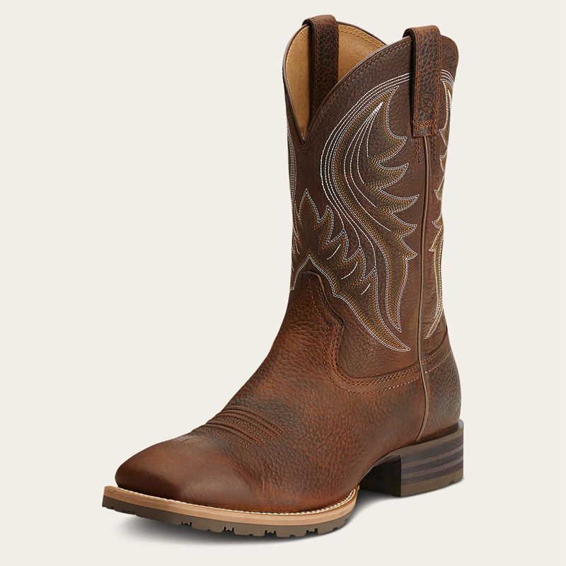 Brown Oiled Rowdy Ariat Hybrid Rancher Western Boot | 16GEBOUJZ