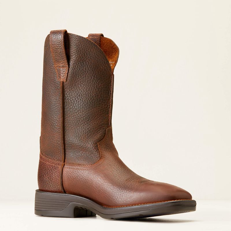 Brown Oiled Rowdy Ariat Ridgeback Rambler Cowboy Boot | 03LOWAJZB