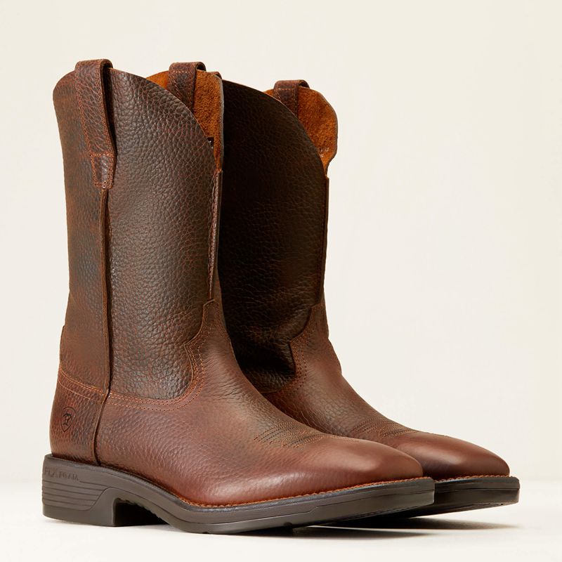 Brown Oiled Rowdy Ariat Ridgeback Rambler Cowboy Boot | 03LOWAJZB