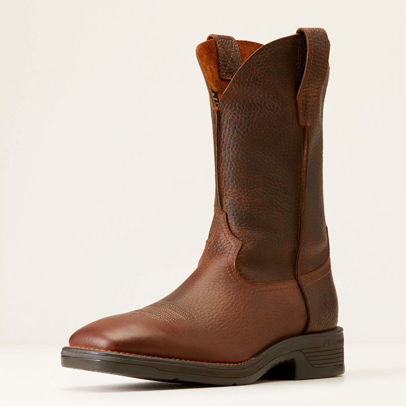 Brown Oiled Rowdy Ariat Ridgeback Rambler Cowboy Boot | 03LOWAJZB