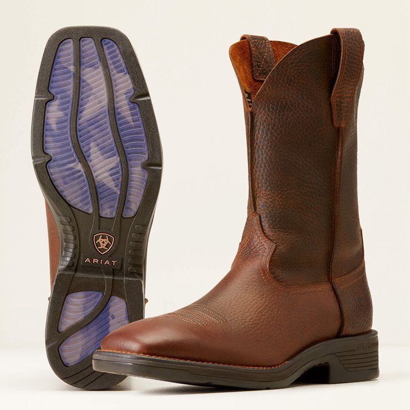 Brown Oiled Rowdy Ariat Ridgeback Rambler Cowboy Boot | 03LOWAJZB