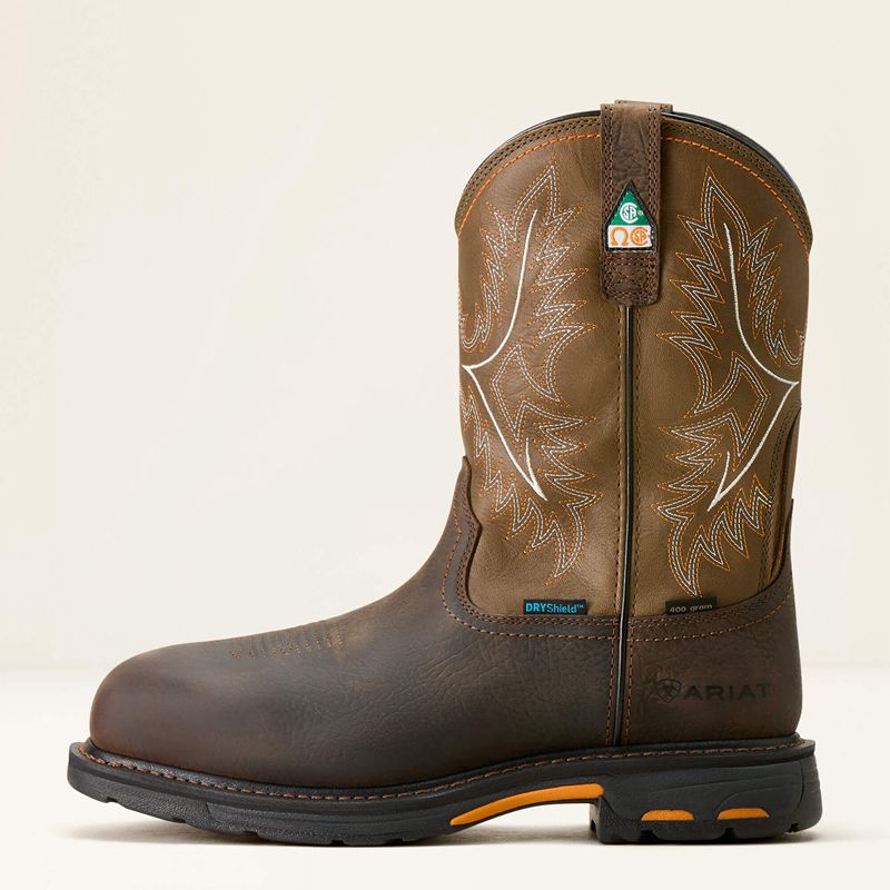 Bruin Brown Ariat Workhog Csa Waterproof Insulated Composite Toe Work Boot | 98IHRWMQC