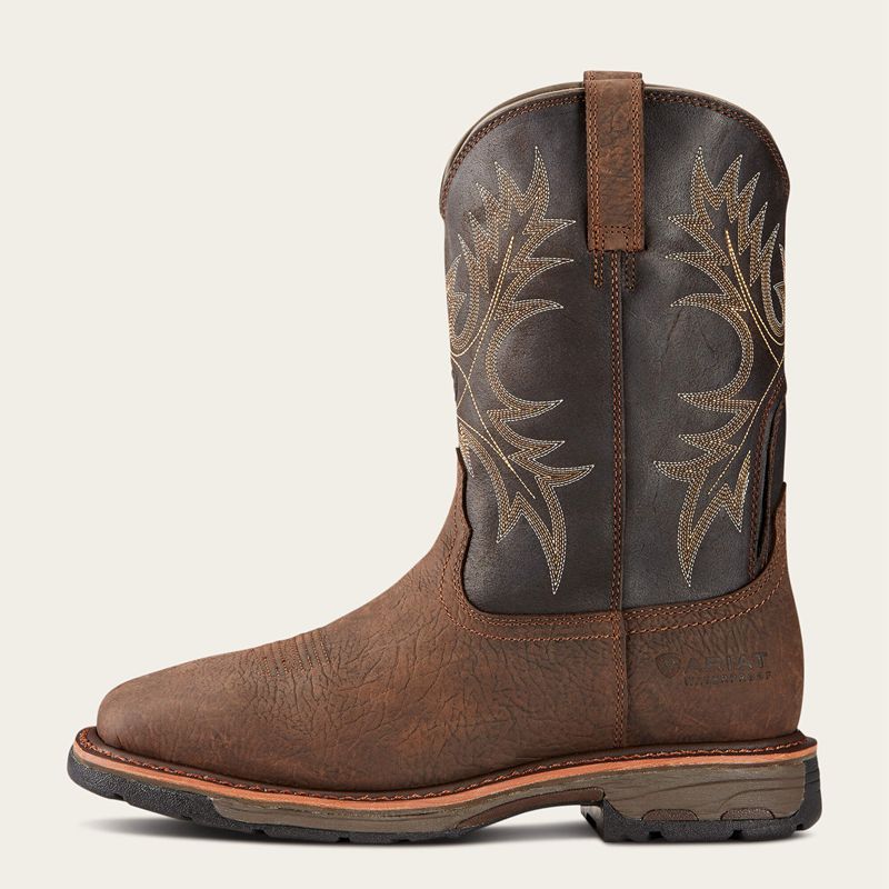 Bruin Brown Ariat Workhog Waterproof Work Boot | 08DJWOCZP