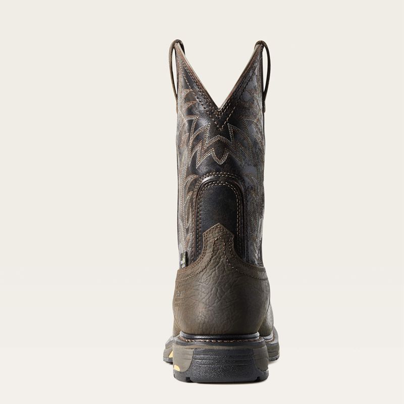 Bruin Brown Ariat Workhog Wide Square Toe Metguard Waterproof Composite Toe Work Boot | 09RVQEIYN