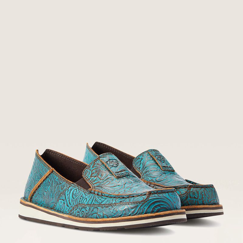 Brushed Turq Floral Emboss Ariat Cruiser | 46DRIQUAH