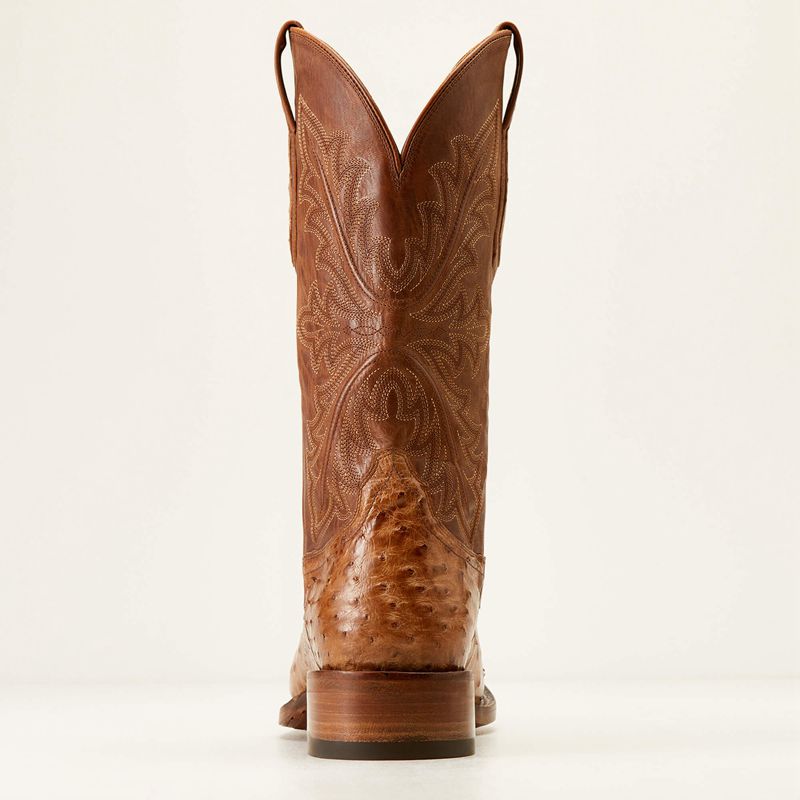 Buckskin Full Quill Ostrich Ariat Bench Made Bassett Western Boot | 28JZXYNKP