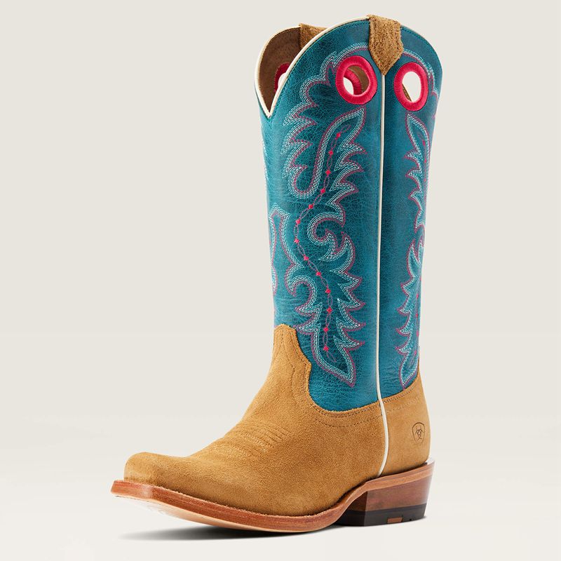 Buckskin Roughout Ariat Futurity Boon Western Boot | 48YENPSUB