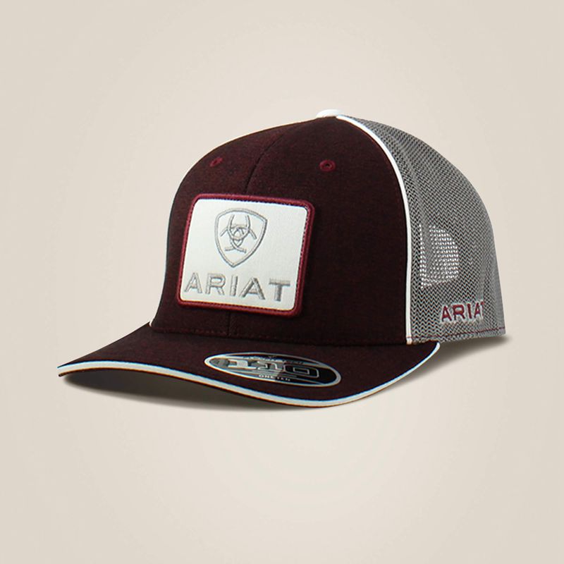 Burgundy Ariat Large Logo Patch Cap | 06TGRXISY