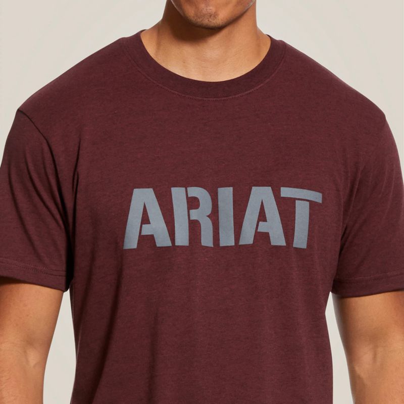 Burgundy Heather Ariat Rebar Cotton Strong Block | 94DAFBOIC