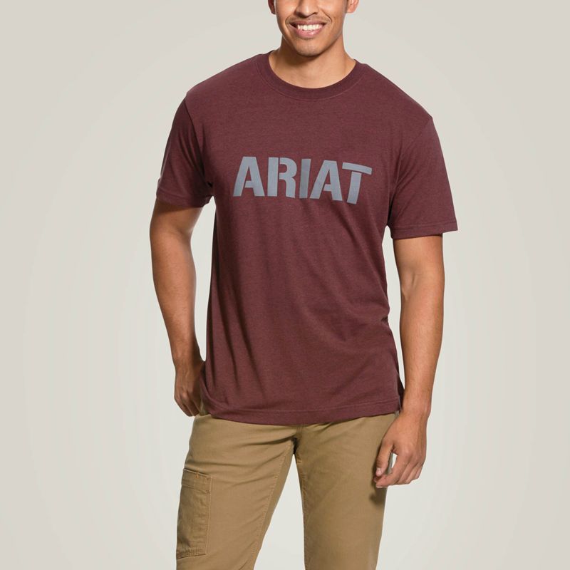 Burgundy Heather Ariat Rebar Cotton Strong Block | 94DAFBOIC