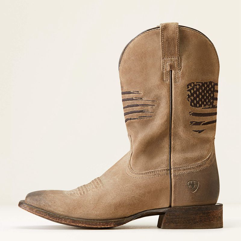 Burned Grey Roughout Ariat Circuit Patriot Western Boot | 81HQYPCJD