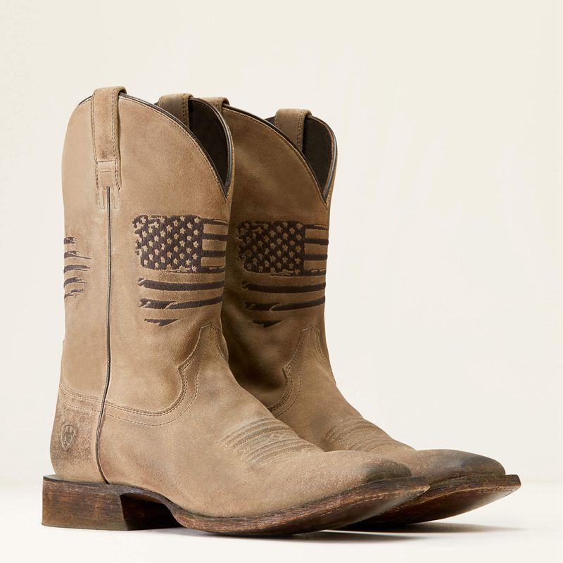 Burned Grey Roughout Ariat Circuit Patriot Western Boot | 81HQYPCJD