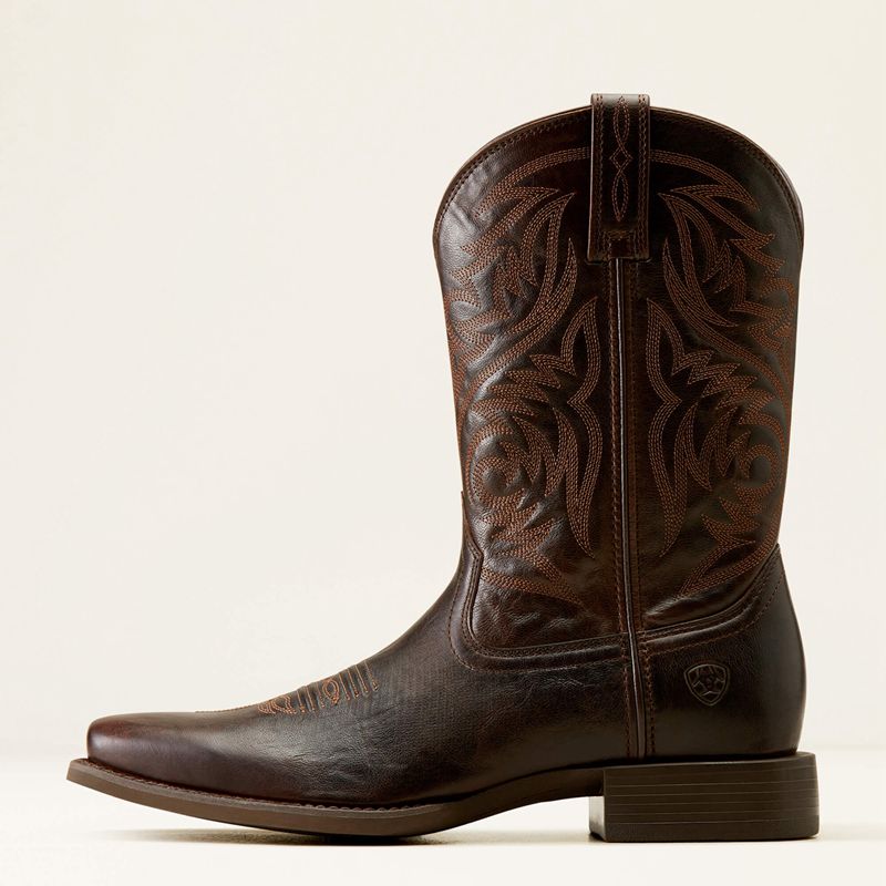 Burnished Chocolate Ariat Sport Herdsman Cowboy Boot | 14RXPDUGF