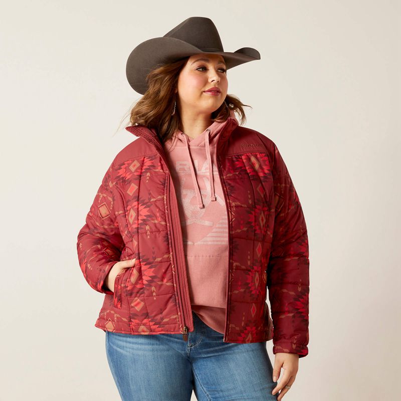 Burnt Rose Print Ariat Crius Insulated Jacket | 53RTVOGWM