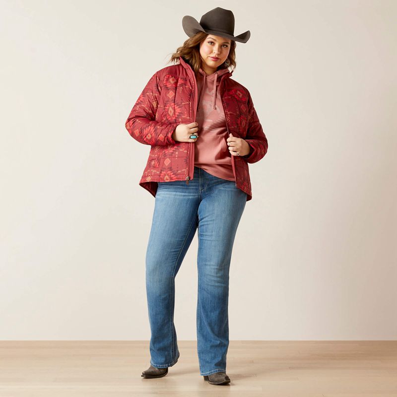 Burnt Rose Print Ariat Crius Insulated Jacket | 53RTVOGWM