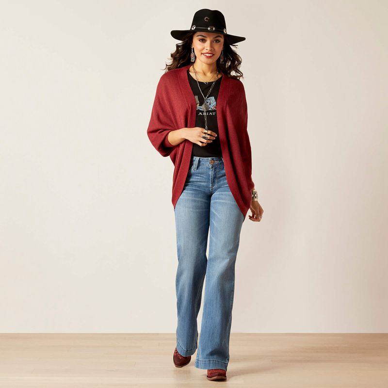 Burnt Russet Ariat Terra Cardigan Sweater | 51RFVXDEZ