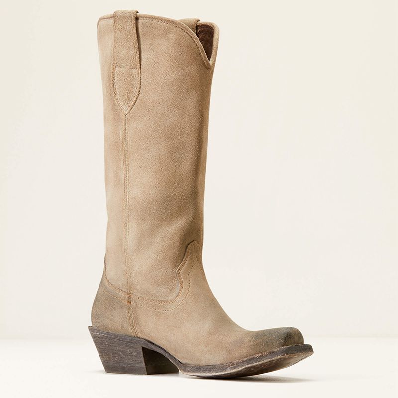 Burnt Taupe Suede Ariat Memphis Western Boot | 07DHYNCPG