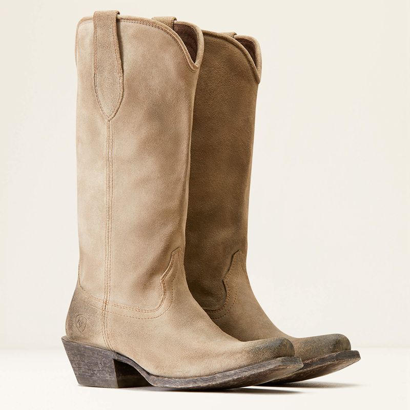 Burnt Taupe Suede Ariat Memphis Western Boot | 07DHYNCPG