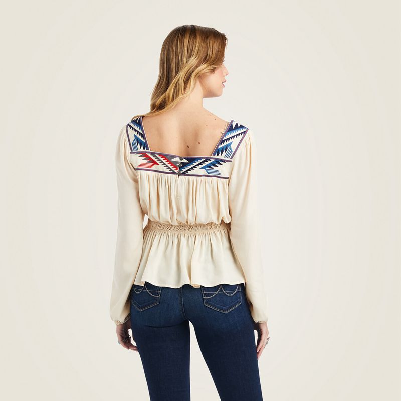 Buttercream Ariat Jacquard Chimayo Top | 95ZYXAWJD