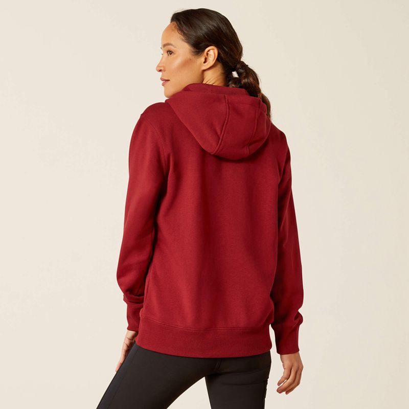 Cabernet Ariat Rebar Skill Set 1/2 Zip Hoodie | 86IFQWHDX