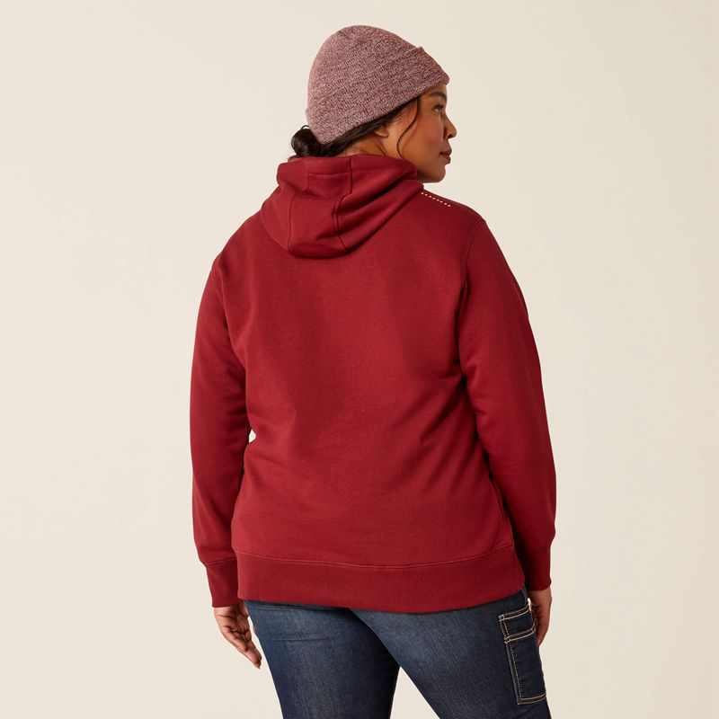 Cabernet Ariat Rebar Skill Set 1/2 Zip Hoodie | 86IFQWHDX