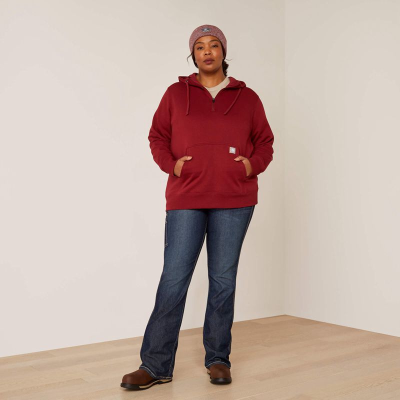 Cabernet Ariat Rebar Skill Set 1/2 Zip Hoodie | 86IFQWHDX