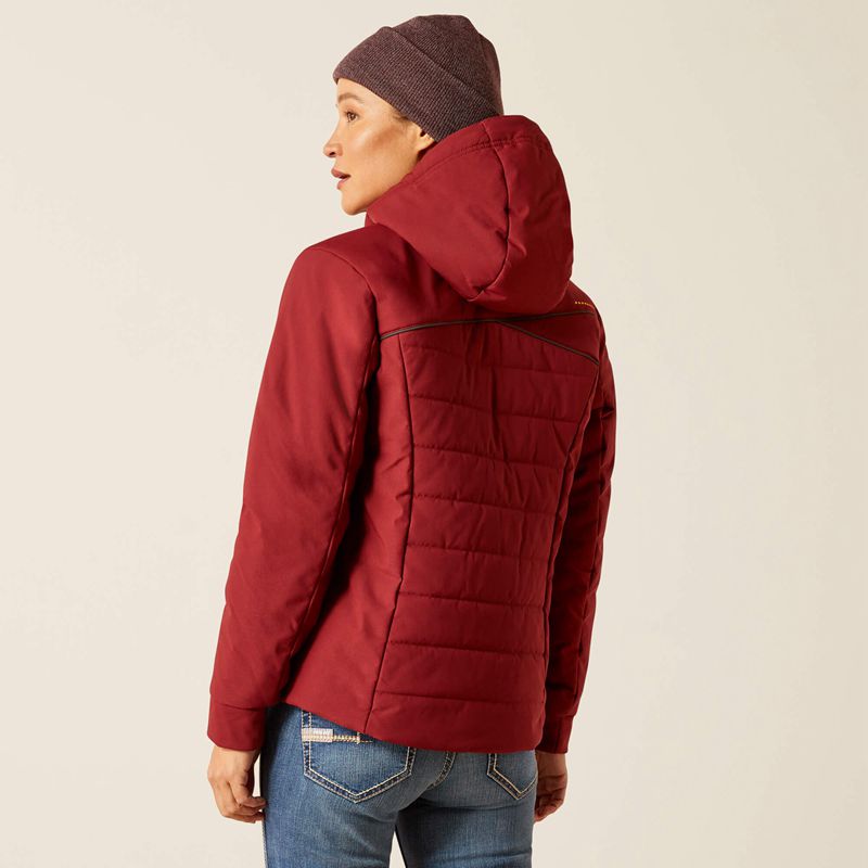 Cabernet Ariat Rebar Valkyrie Stretch Canvas Insulated Jacket | 74YSOJLRG