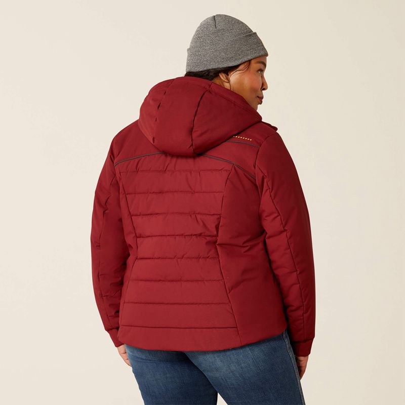 Cabernet Ariat Rebar Valkyrie Stretch Canvas Insulated Jacket | 74YSOJLRG