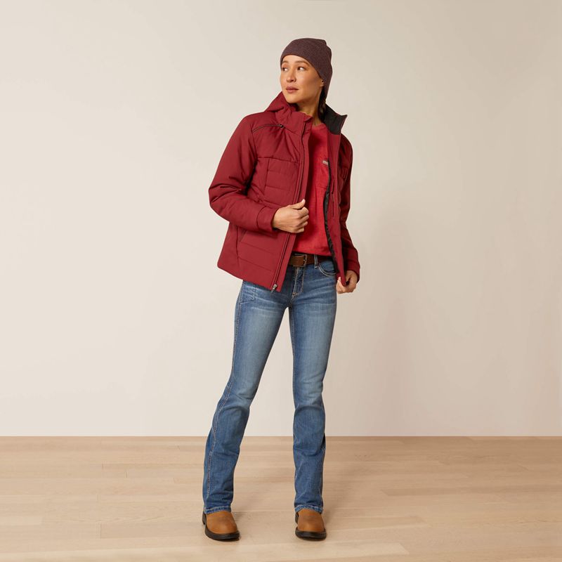 Cabernet Ariat Rebar Valkyrie Stretch Canvas Insulated Jacket | 74YSOJLRG