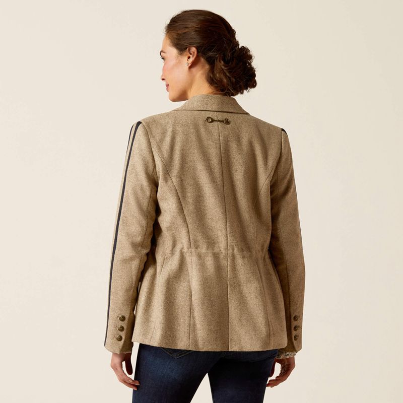 Camel Herringbone Ariat Dornie Blazer | 35UKLARZE