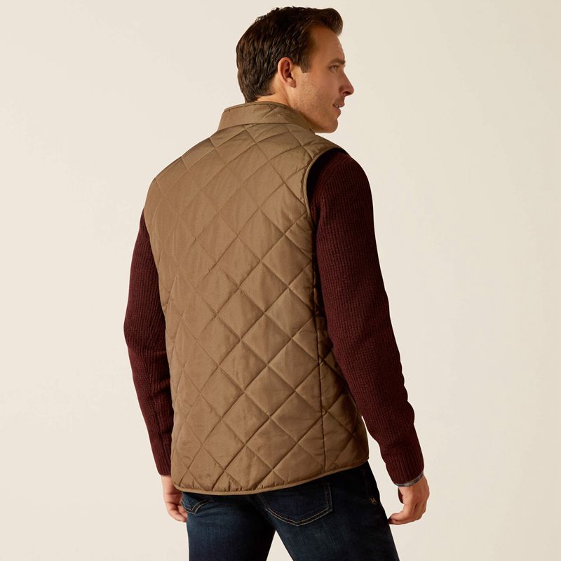 Camel Herringbone Ariat Woodside Vest | 87JVLBMGI