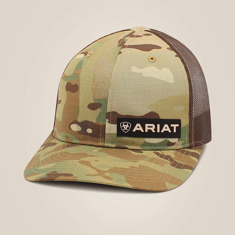 Camo Ariat Offset Logo Cap | 62SHLOXTB